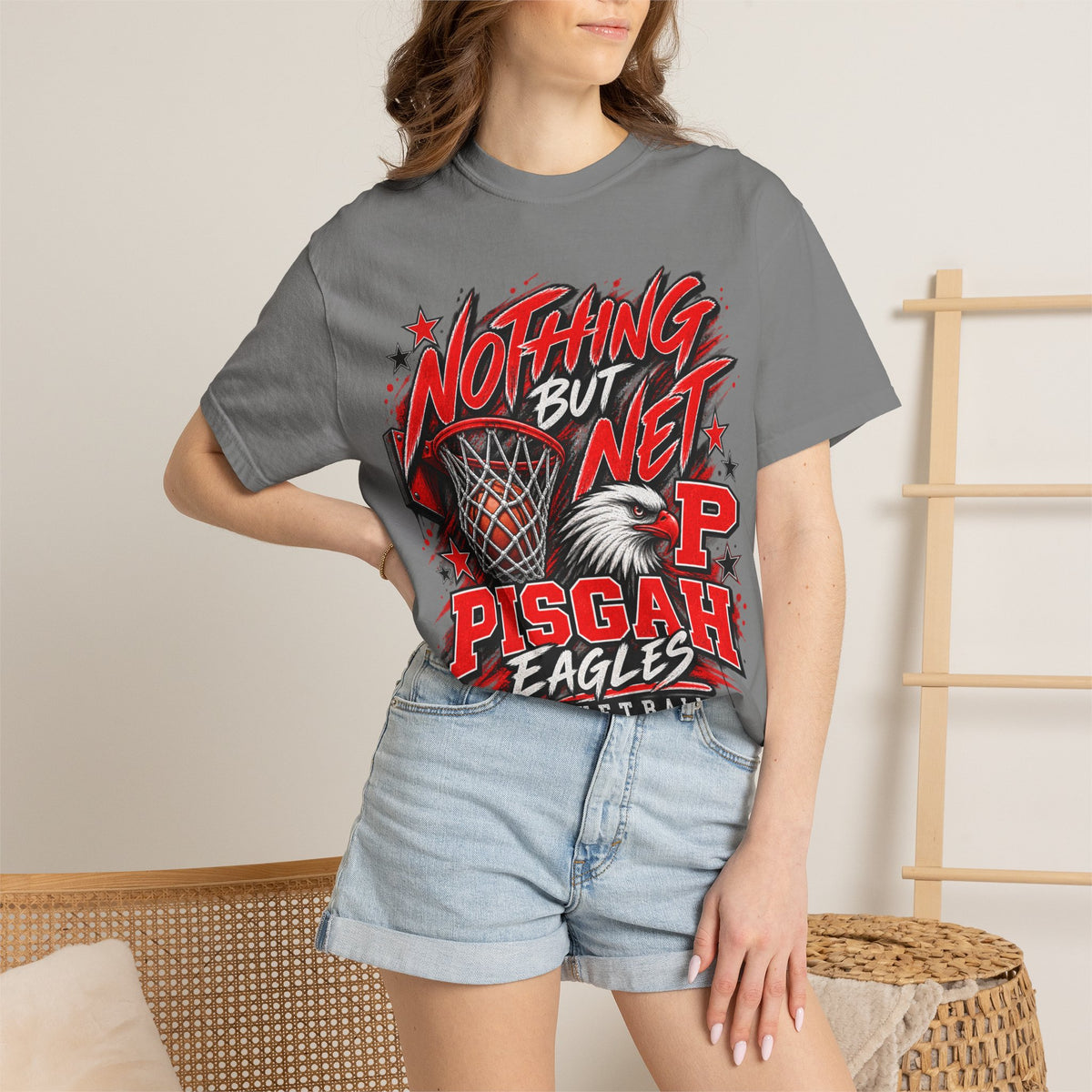 Pisgah Eagles Nothing But Net Basketball Graphic Tee
