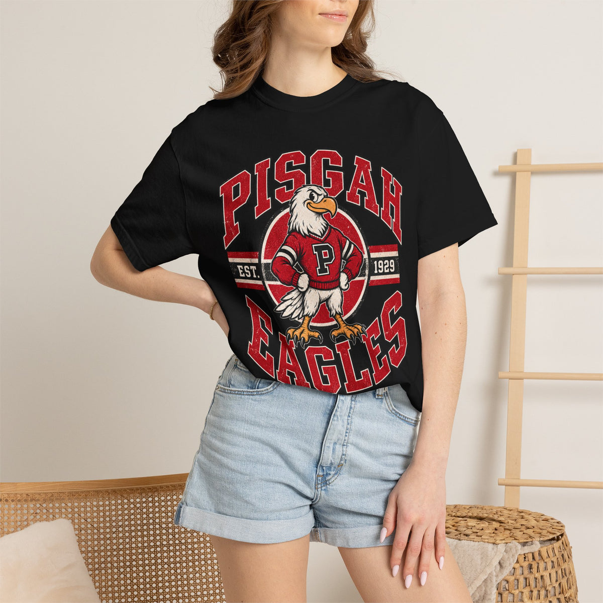 Pisgah Eagles Old School Mascot Graphic Tee