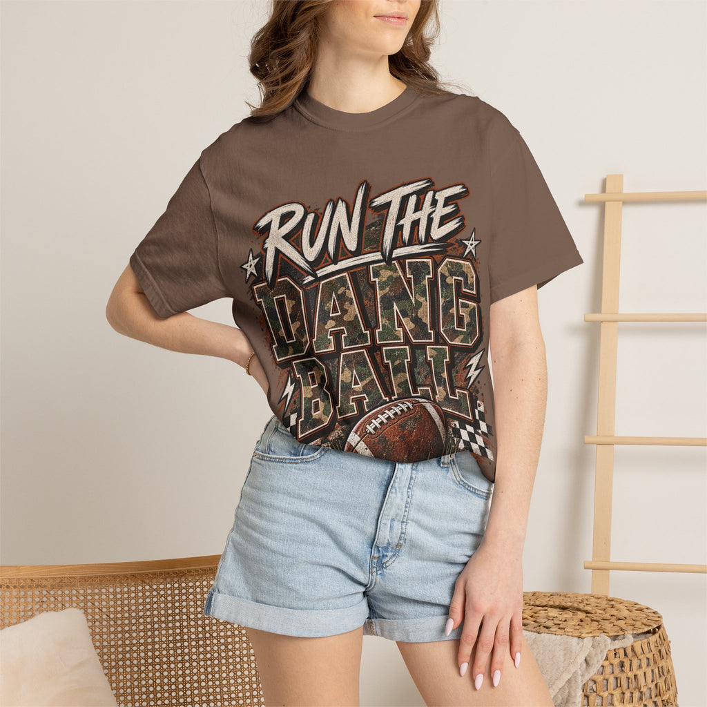 Run the Dang Ball Camo Football Tee