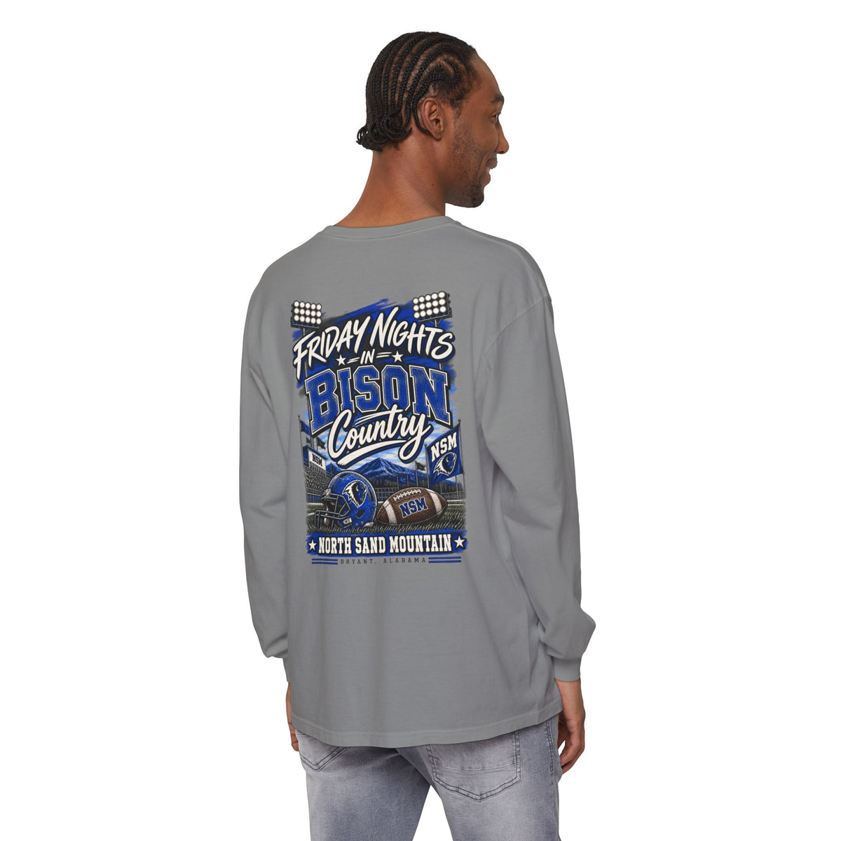 Friday Nights in Bison Country Comfort Colors Long Sleeve