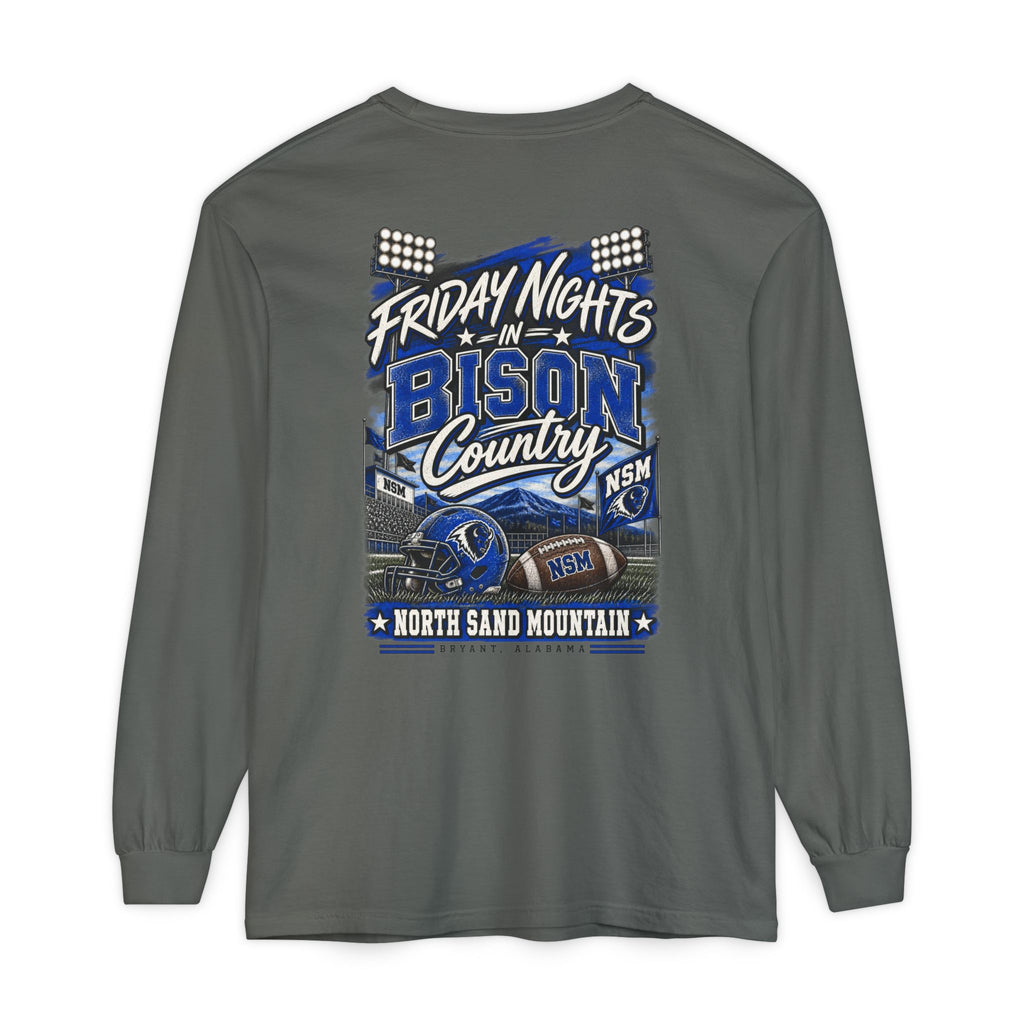 Friday Nights in Bison Country Comfort Colors Long Sleeve