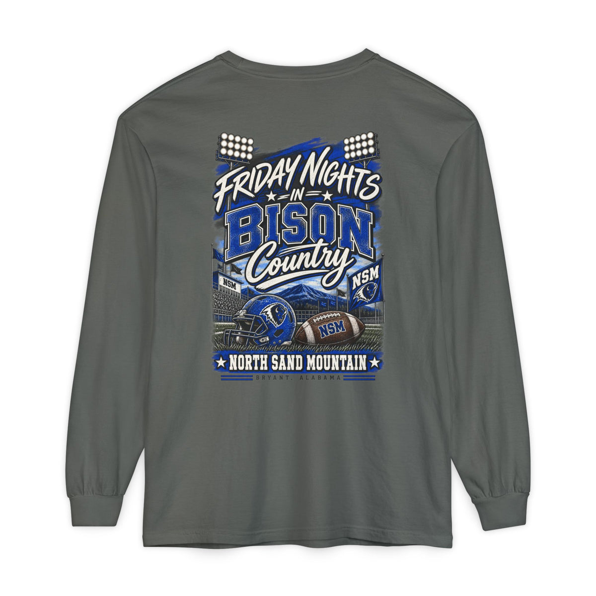 Friday Nights in Bison Country Comfort Colors Long Sleeve