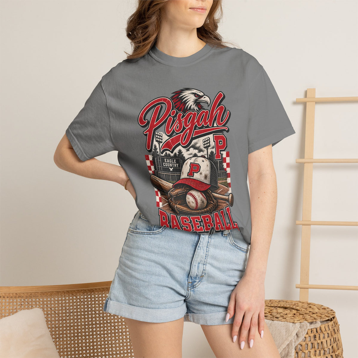 Pisgah Eagles Vintage Ballpark Baseball Tee