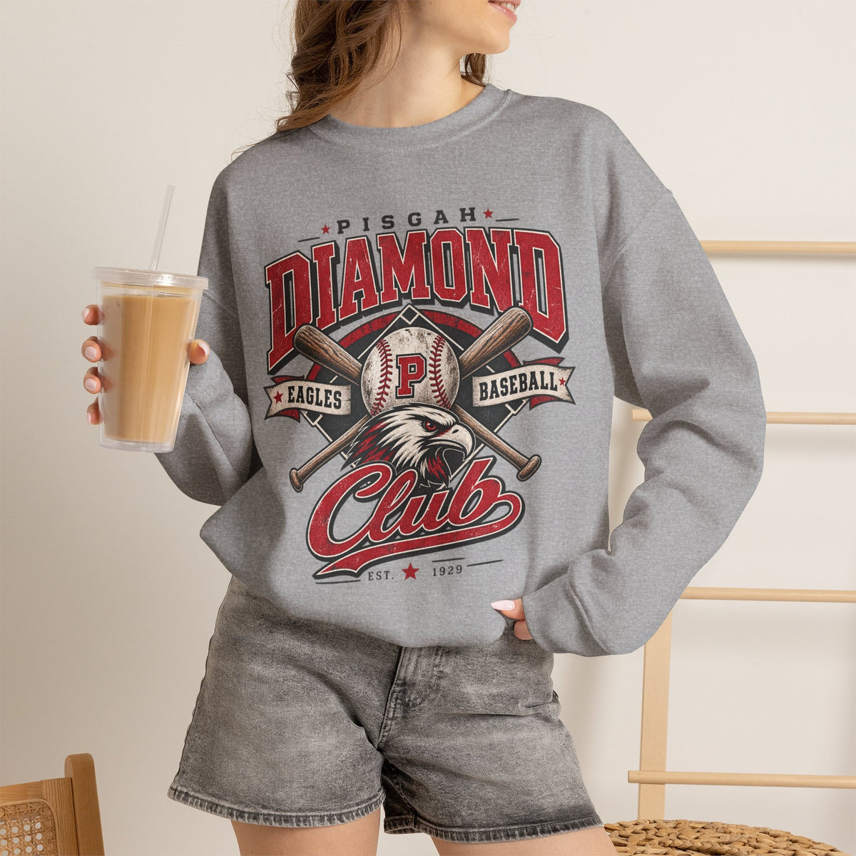 Pisgah Eagles Diamond Club Baseball Crewneck