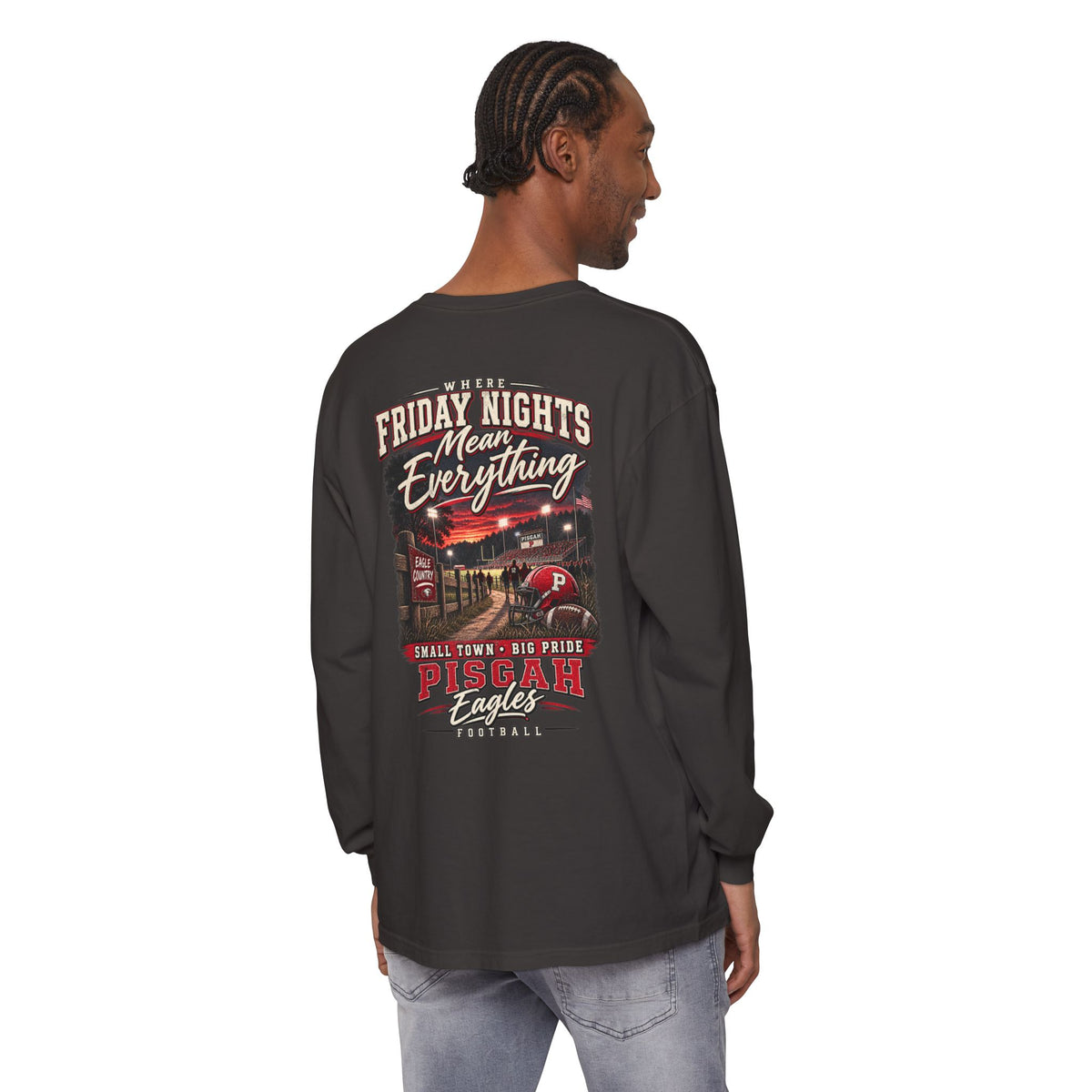 Pisgah Eagles Friday Night Lights Comfort Colors Long Sleeve