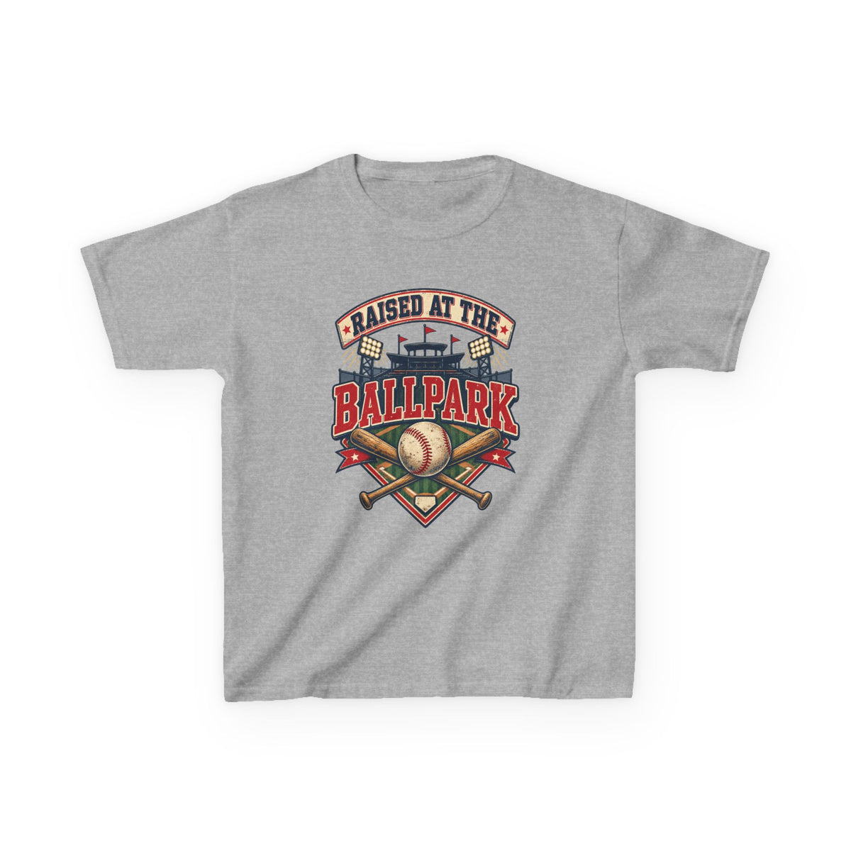 Raised at the Ballpark Youth Baseball Tee