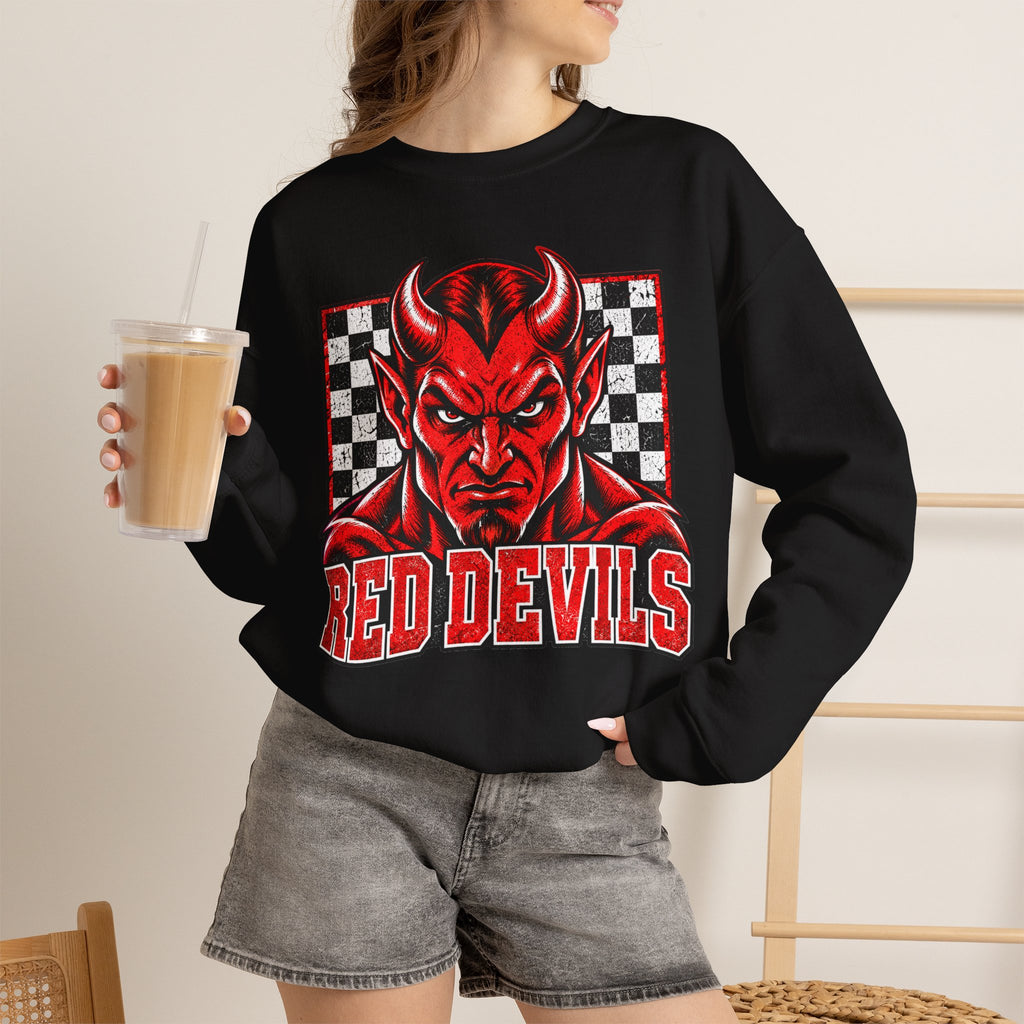 Vintage Red Devils Checkerboard Crewneck Sweatshirt