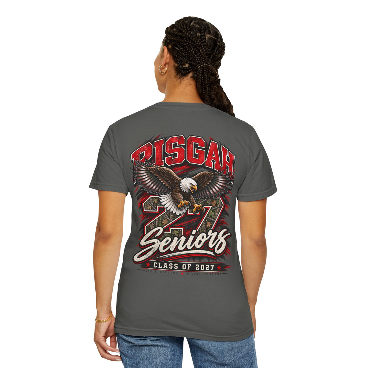 Pisgah Eagles Senior 2027 Camo Graphic Tee