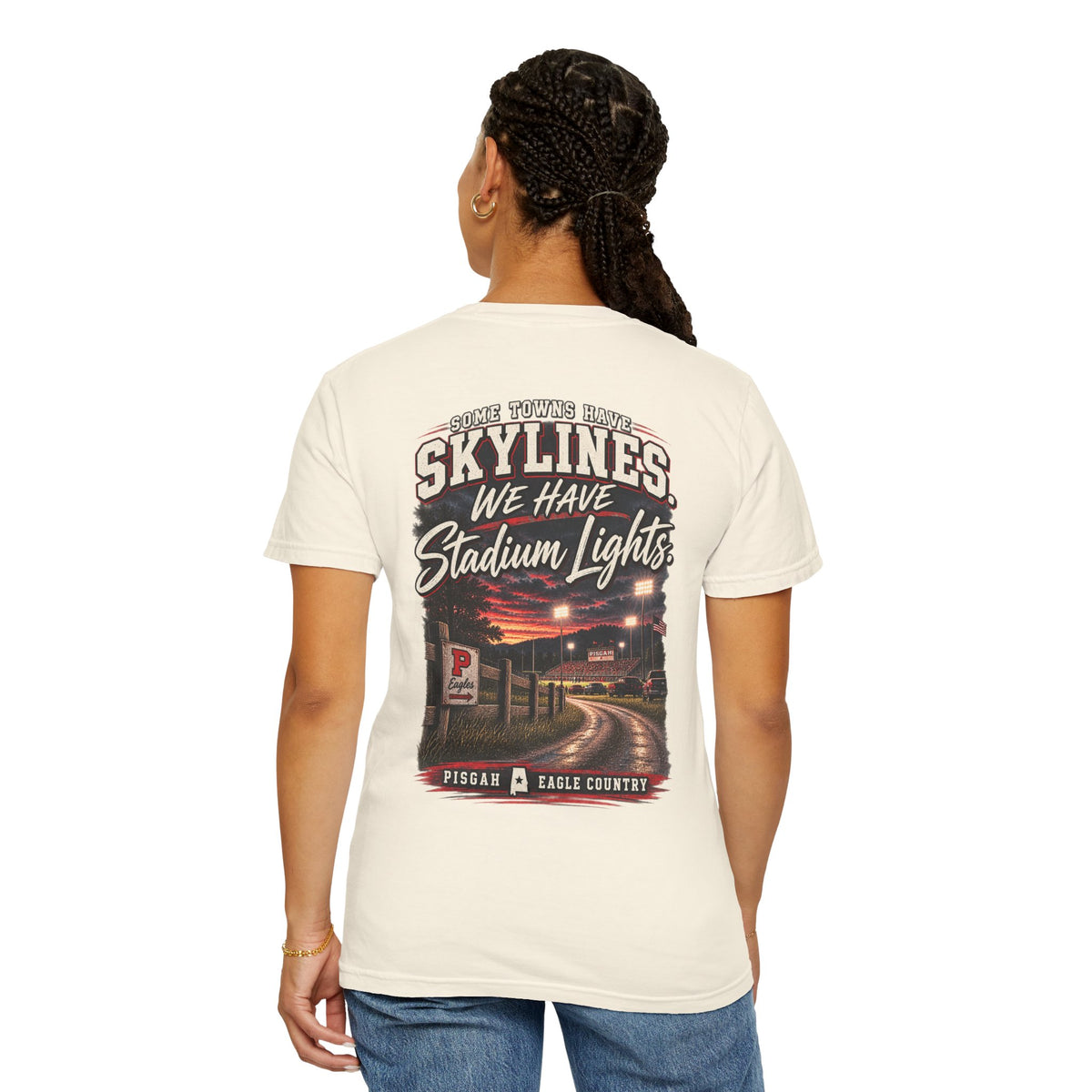 Pisgah Eagles Stadium Lights Hometown Tee