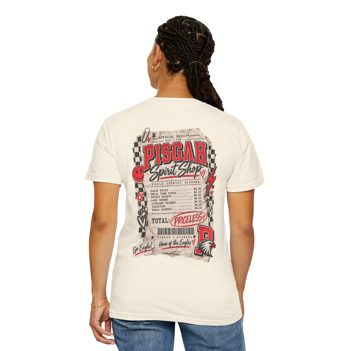 Pisgah Eagles Spirit Shop Receipt Comfort Colors Tee