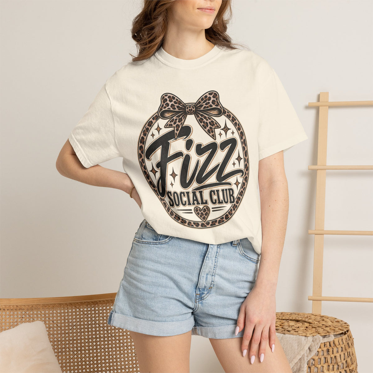 Fizz Social Club Vintage Leopard Graphic Tee