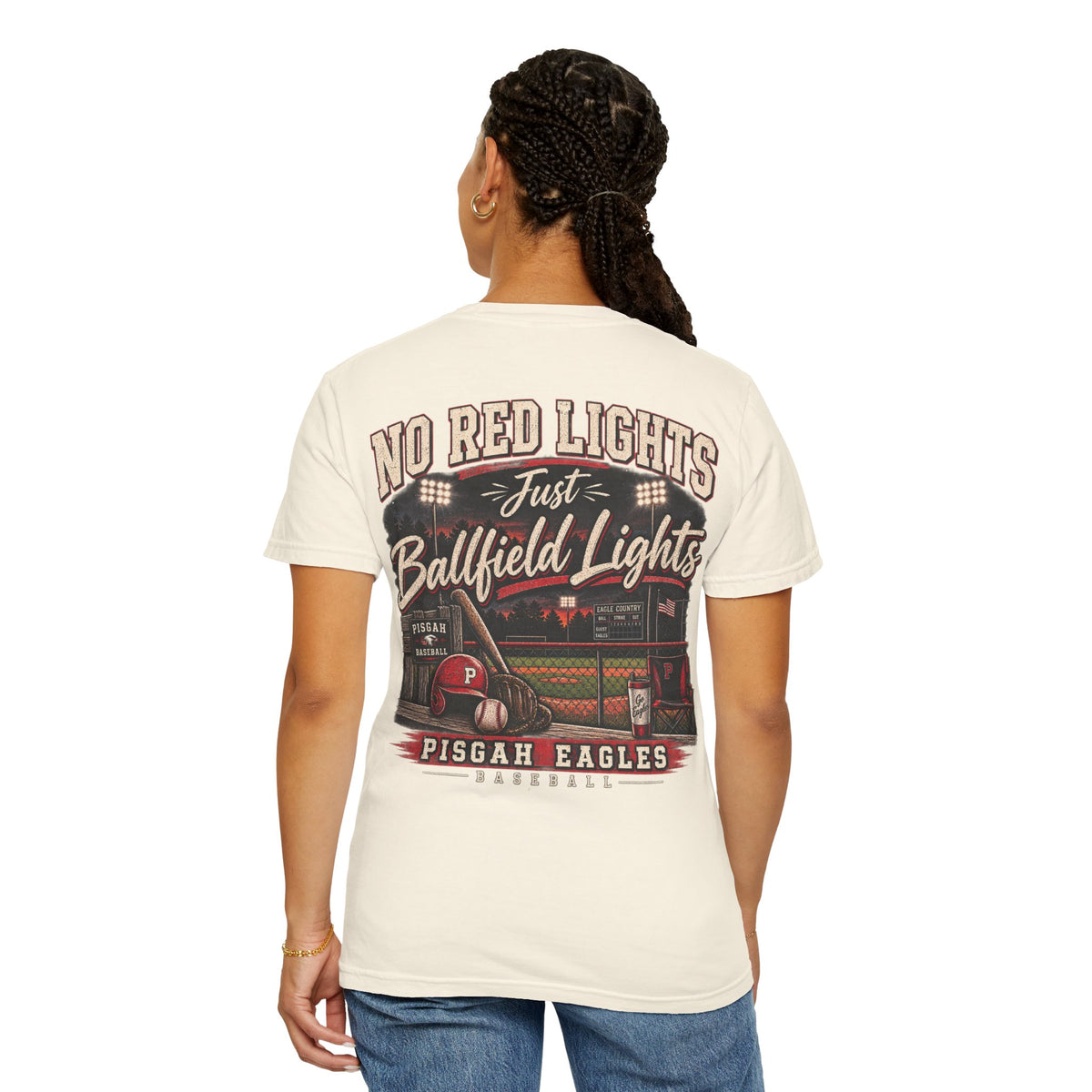Pisgah Eagles No Red Lights Baseball Tee