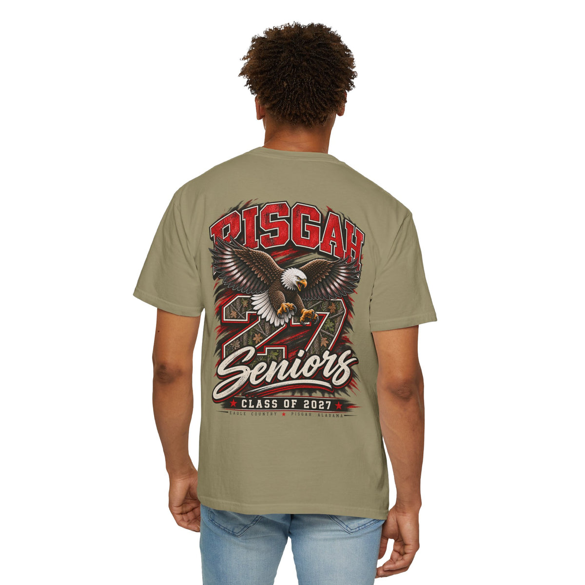 Pisgah Eagles Senior 2027 Camo Graphic Tee