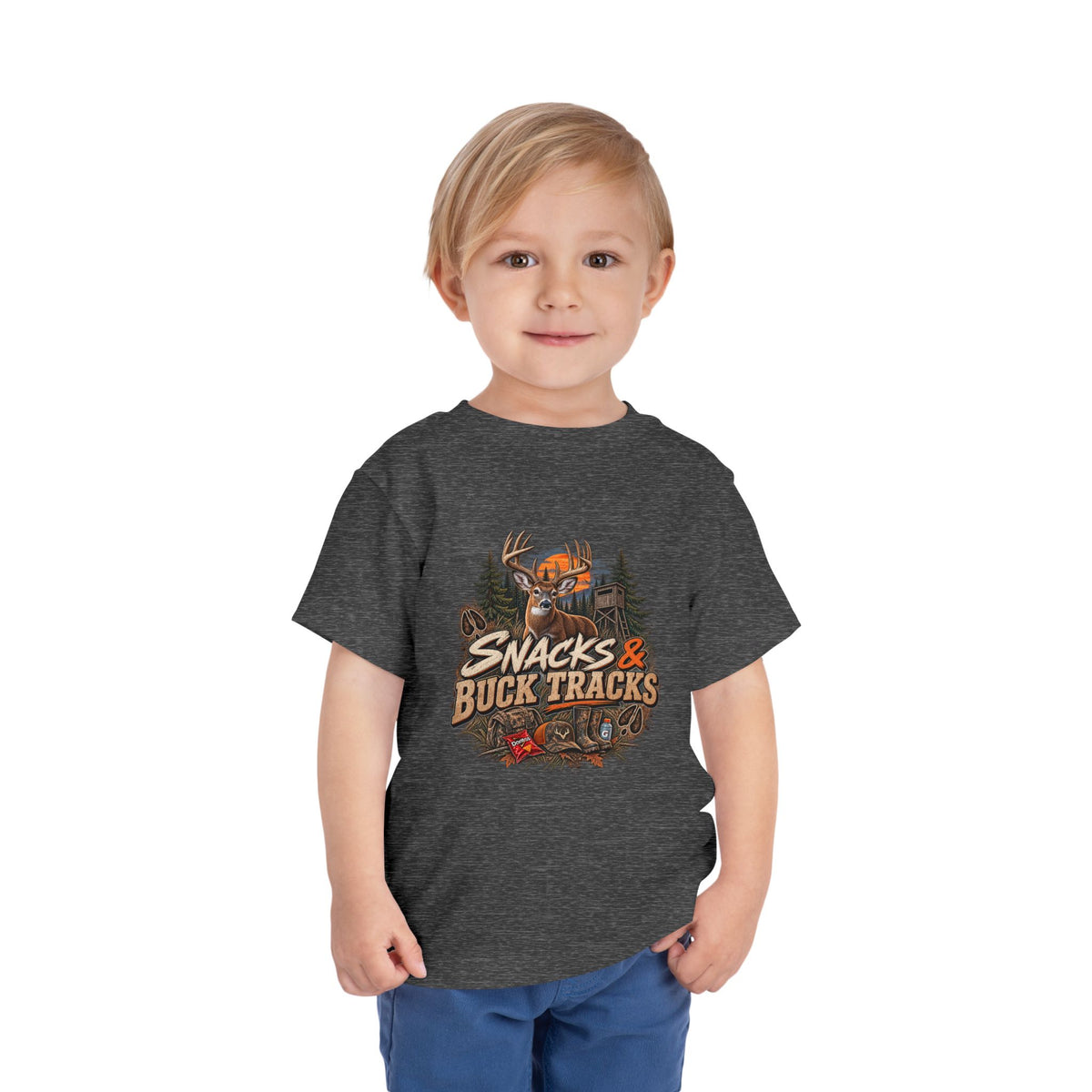 Snacks & Buck Tracks Toddler Short Sleeve Tee