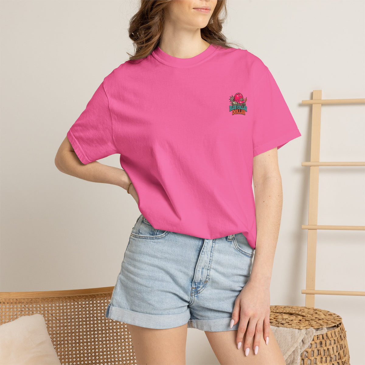 Spending That Blue Collar Dollar Pink Hard Hat Tee