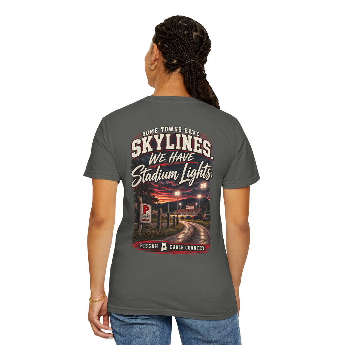 Pisgah Eagles Stadium Lights Hometown Tee