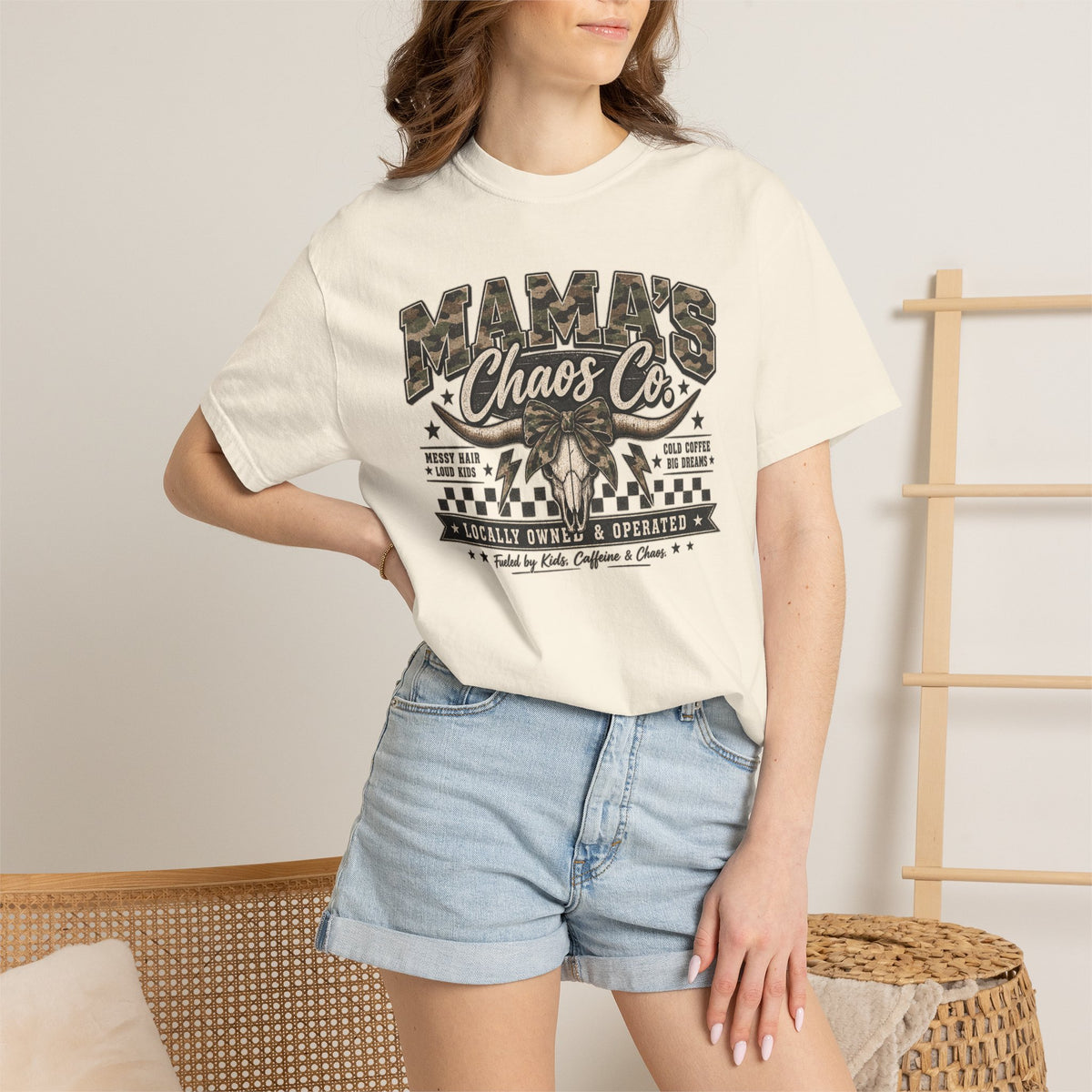Mama’s Chaos Co. Camo Comfort Colors Tee
