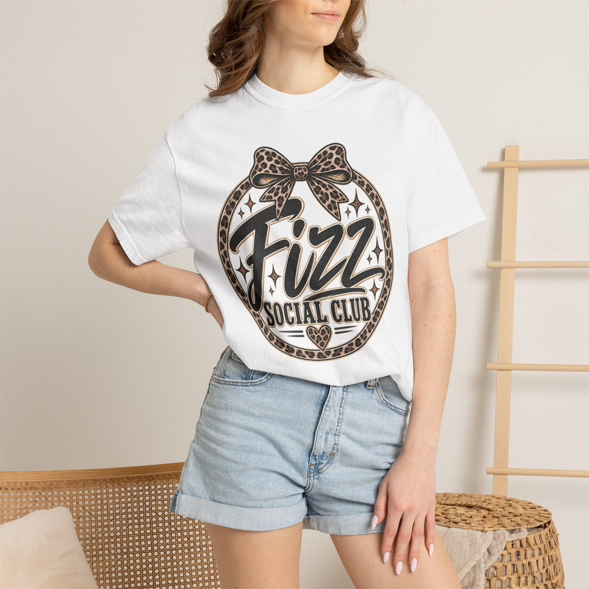 Fizz Social Club Vintage Leopard Graphic Tee