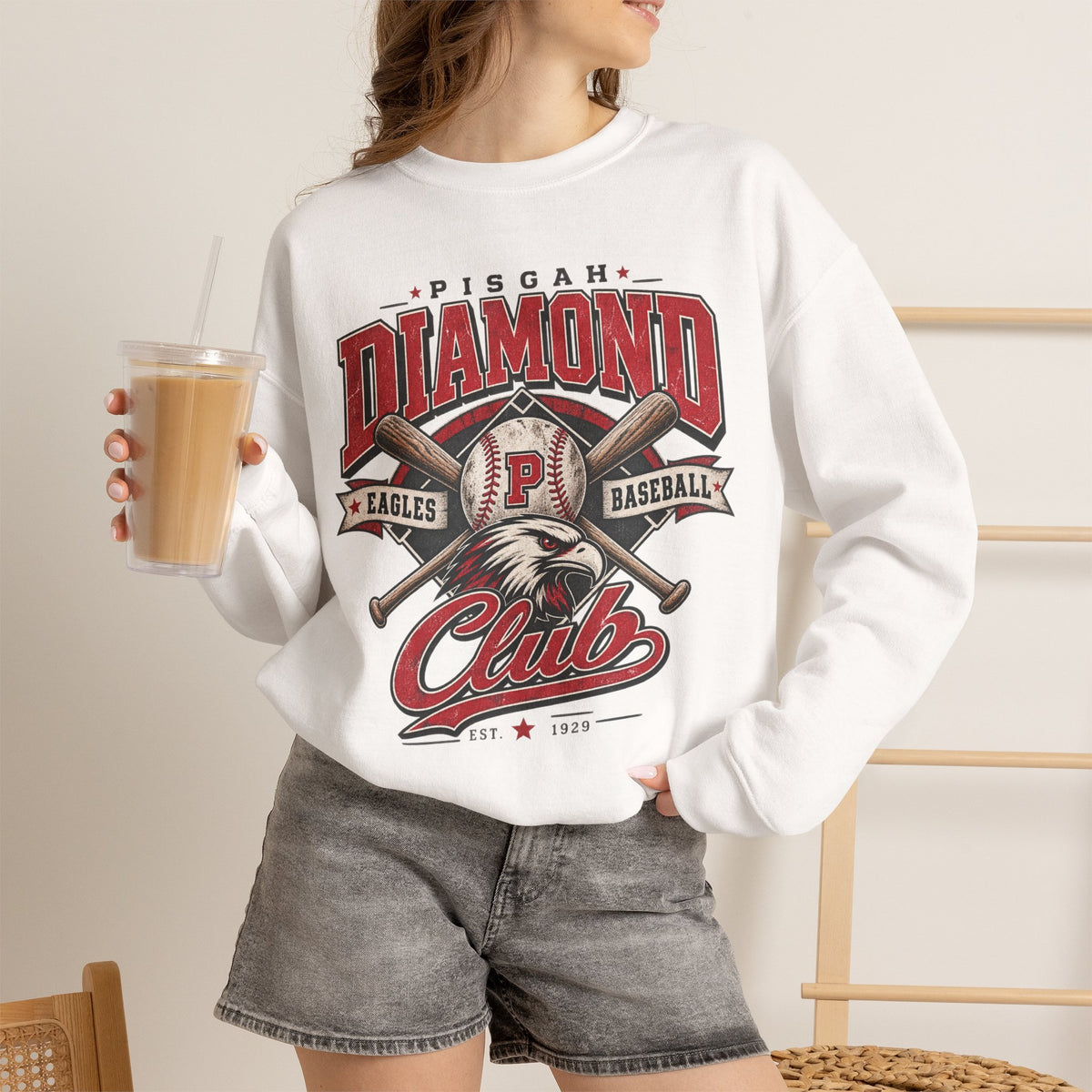 Pisgah Eagles Diamond Club Baseball Crewneck
