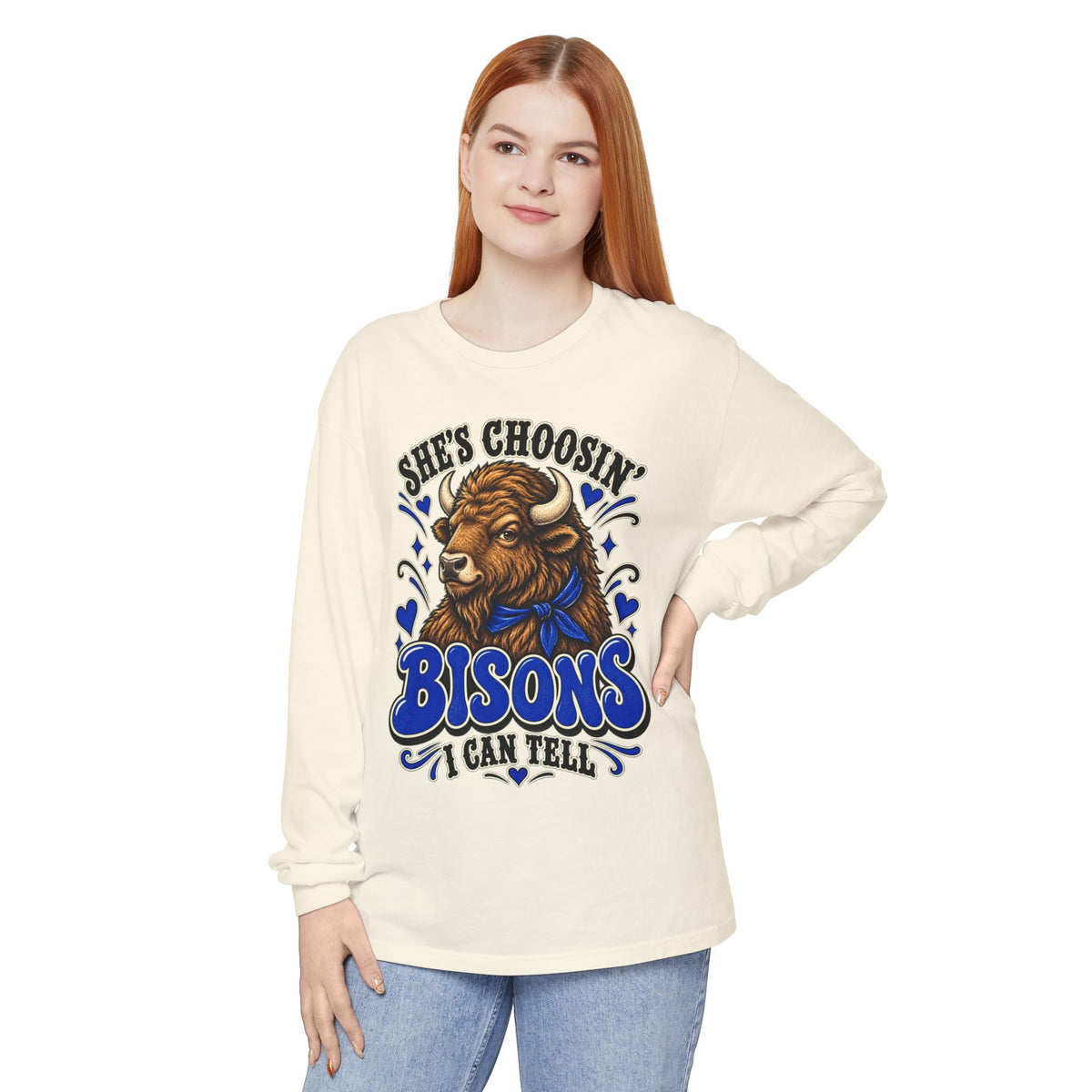 She’s Choosin’ Bisons, I Can Tell Vintage Long-Sleeve Tee