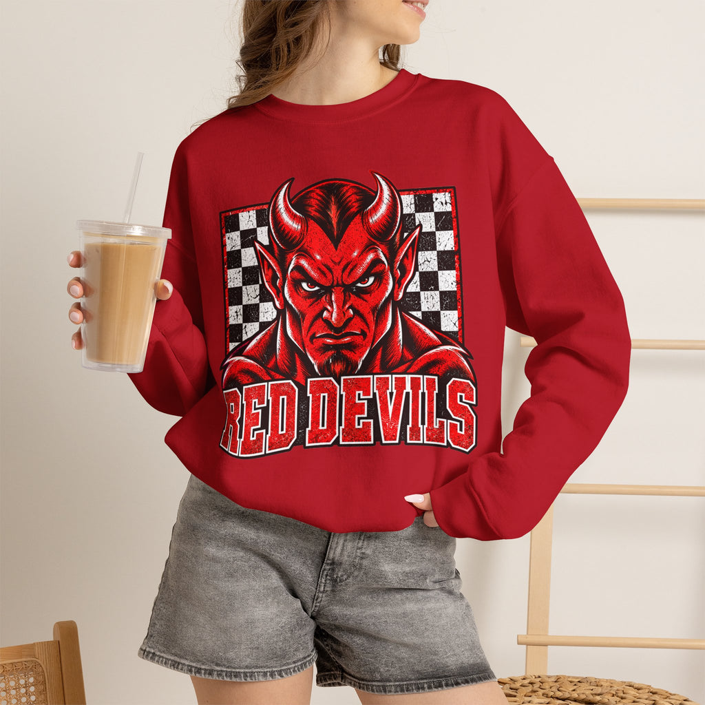 Vintage Red Devils Checkerboard Crewneck Sweatshirt