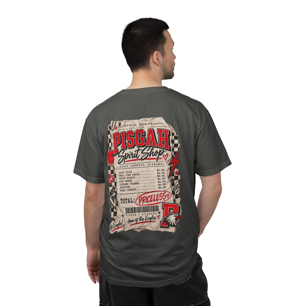 Pisgah Eagles Spirit Shop Receipt Comfort Colors Tee