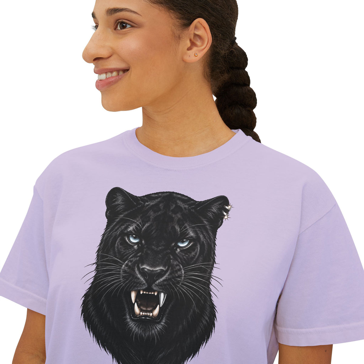 Midnight Panther Boxy Crop Tee