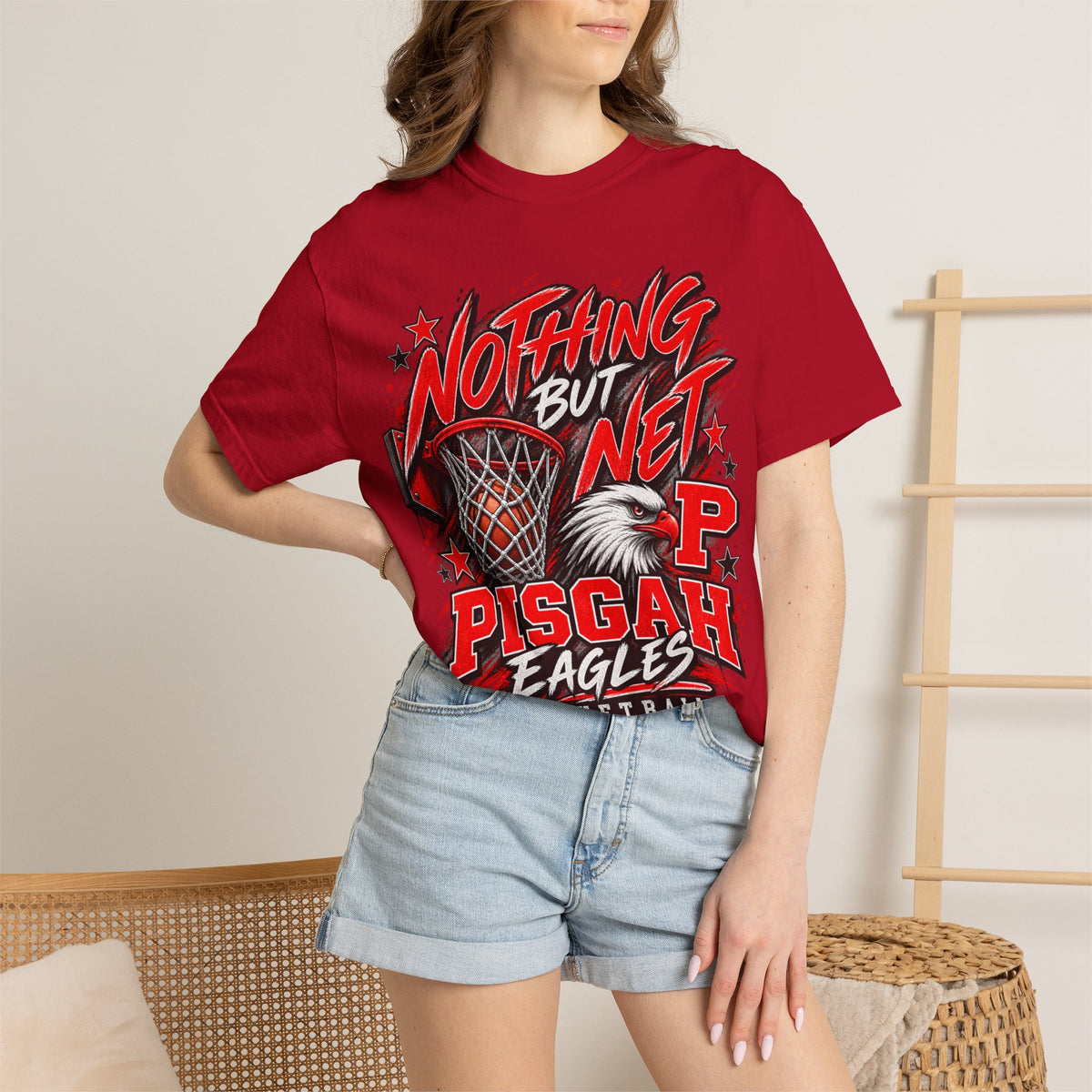 Pisgah Eagles Nothing But Net Basketball Graphic Tee
