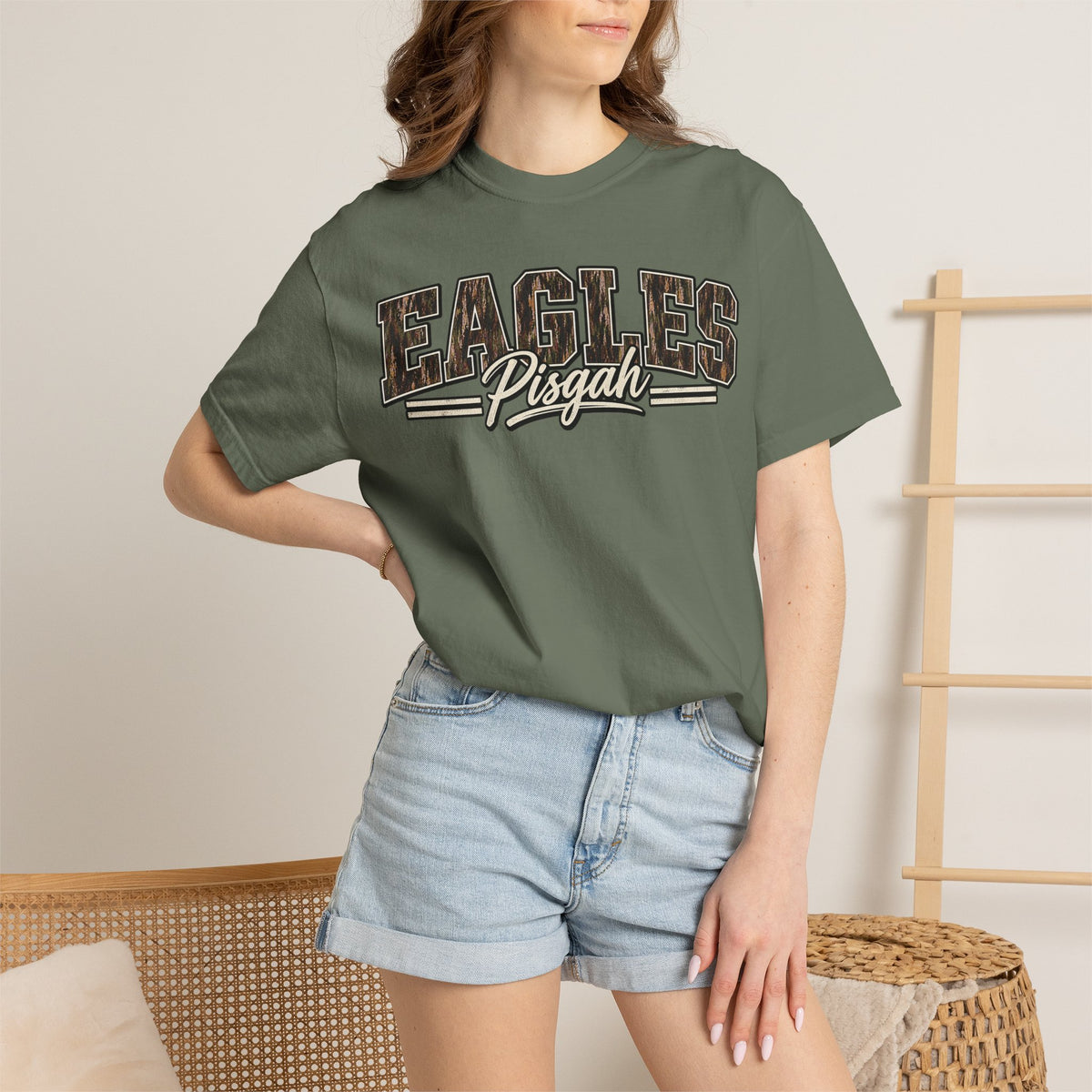 Pisgah Eagles Camo Block Graphic Tee
