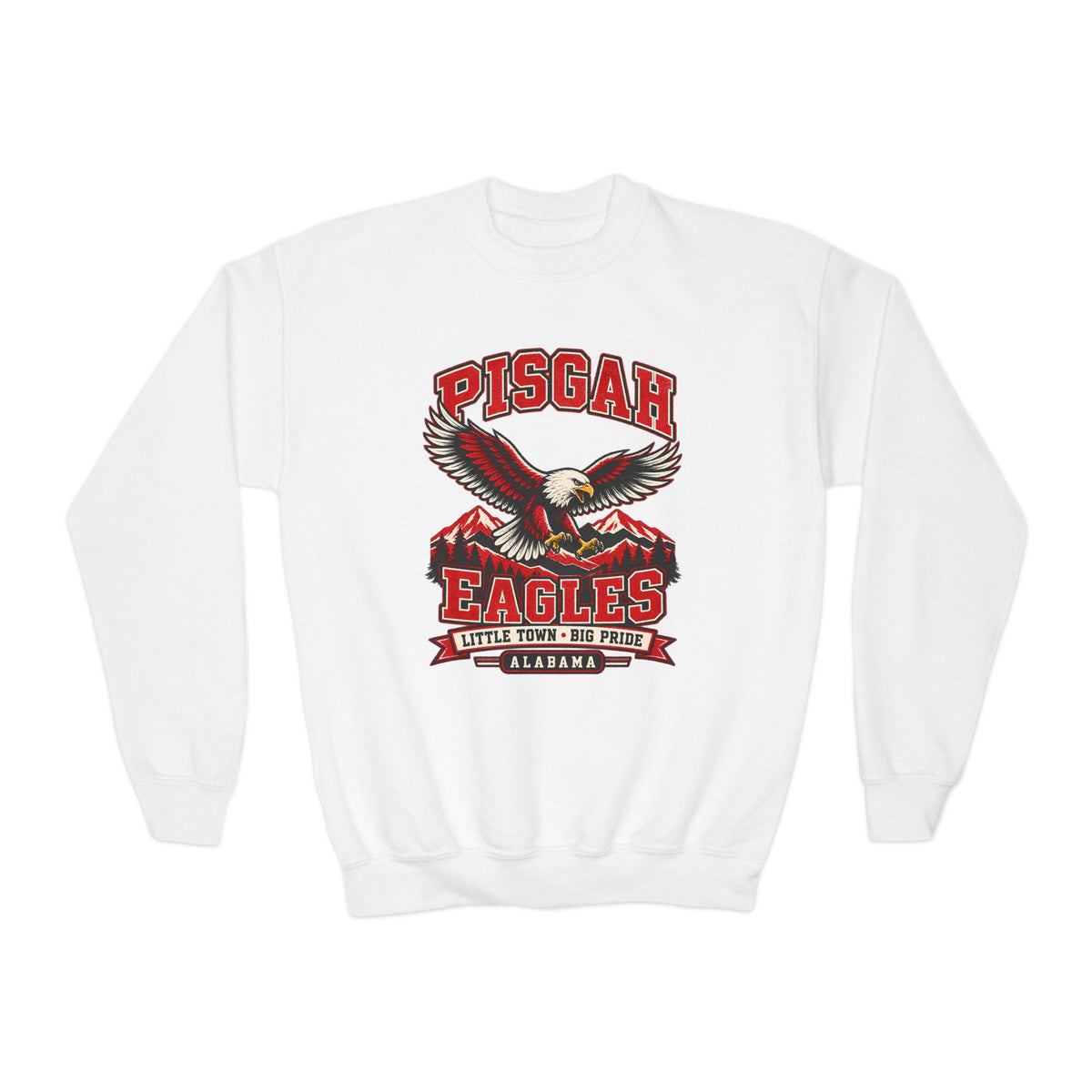 Pisgah Eagles Little Town, Big Pride Youth Crewneck