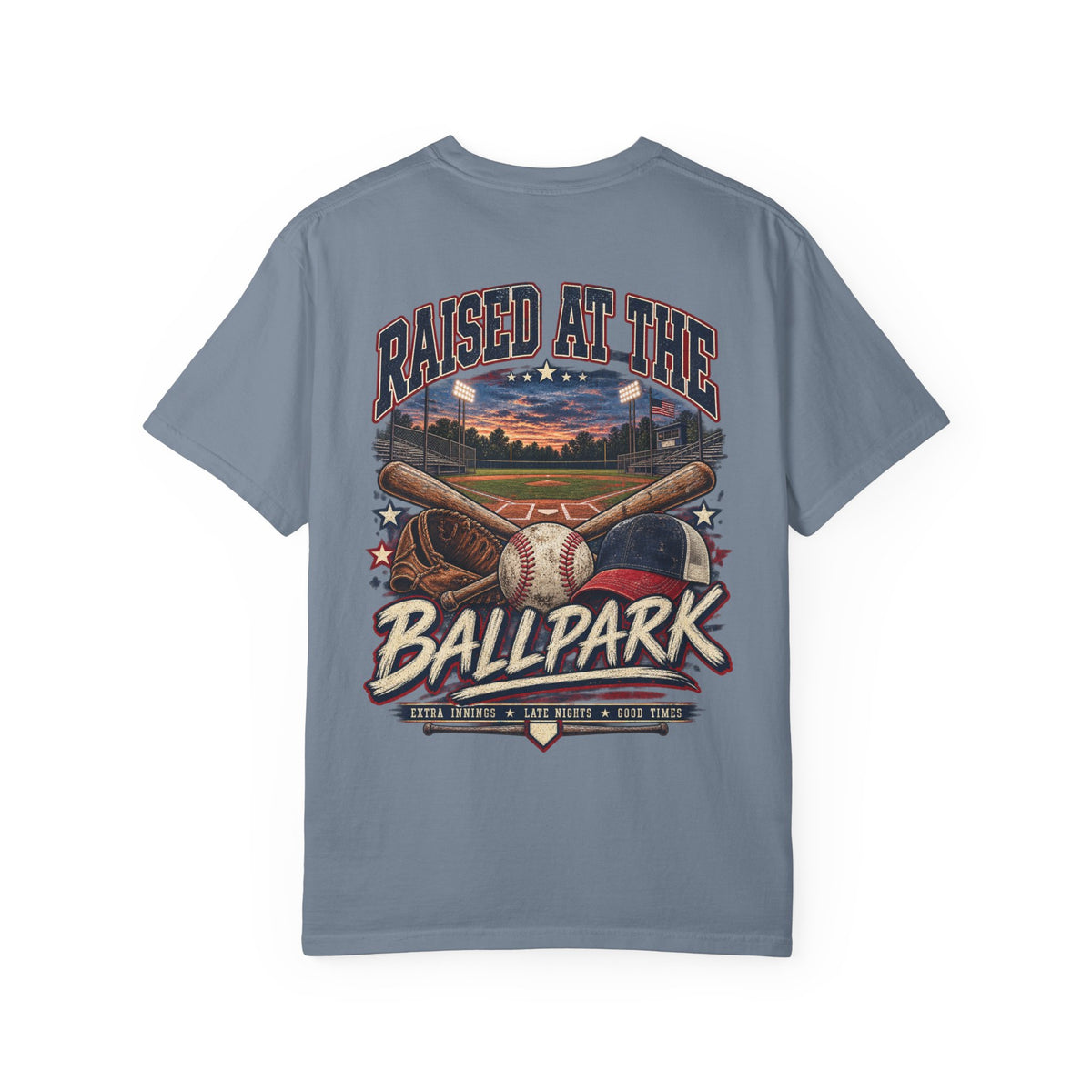 Raised at the Ballpark Comfort Colors Tee