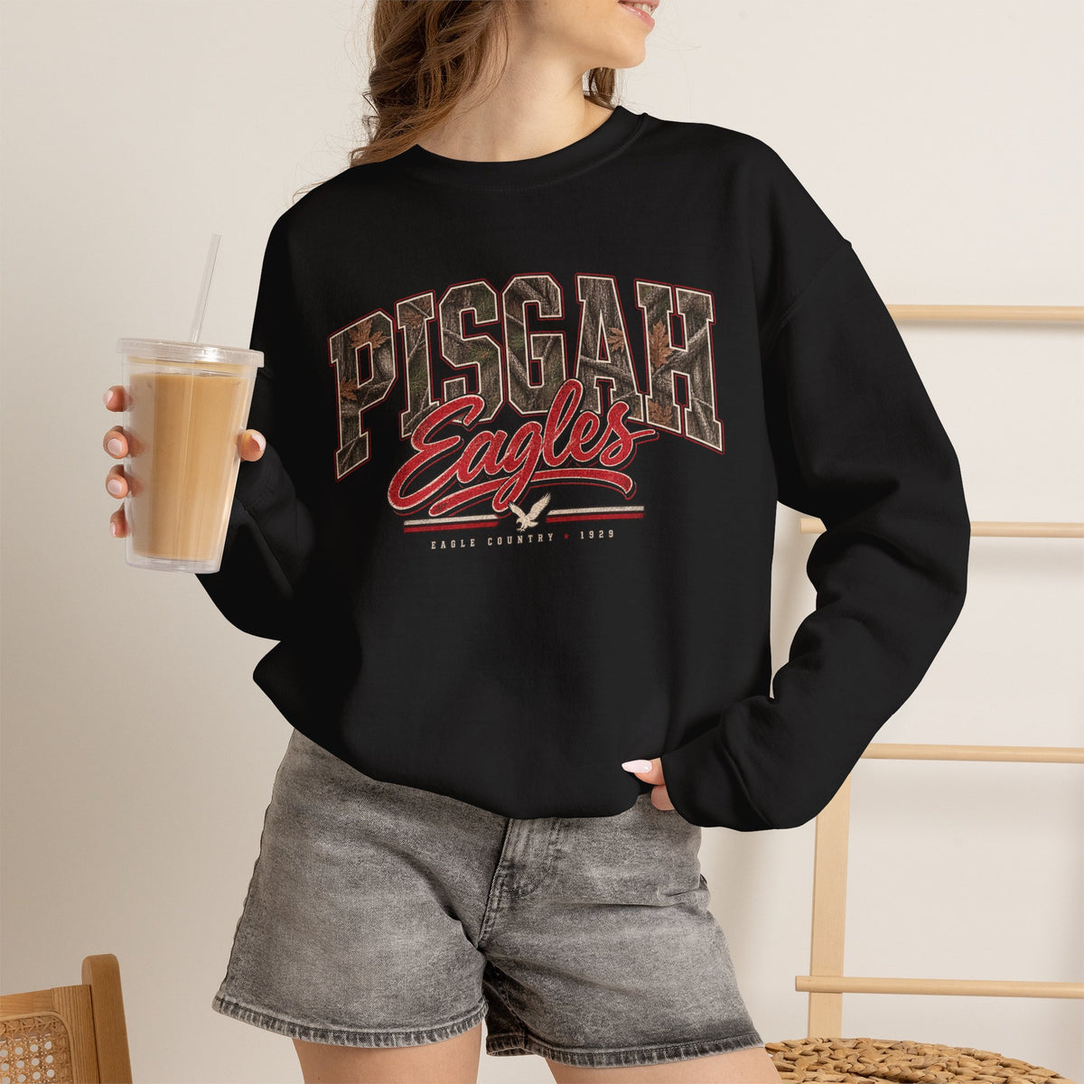 Pisgah Eagles Camo Country Crewneck