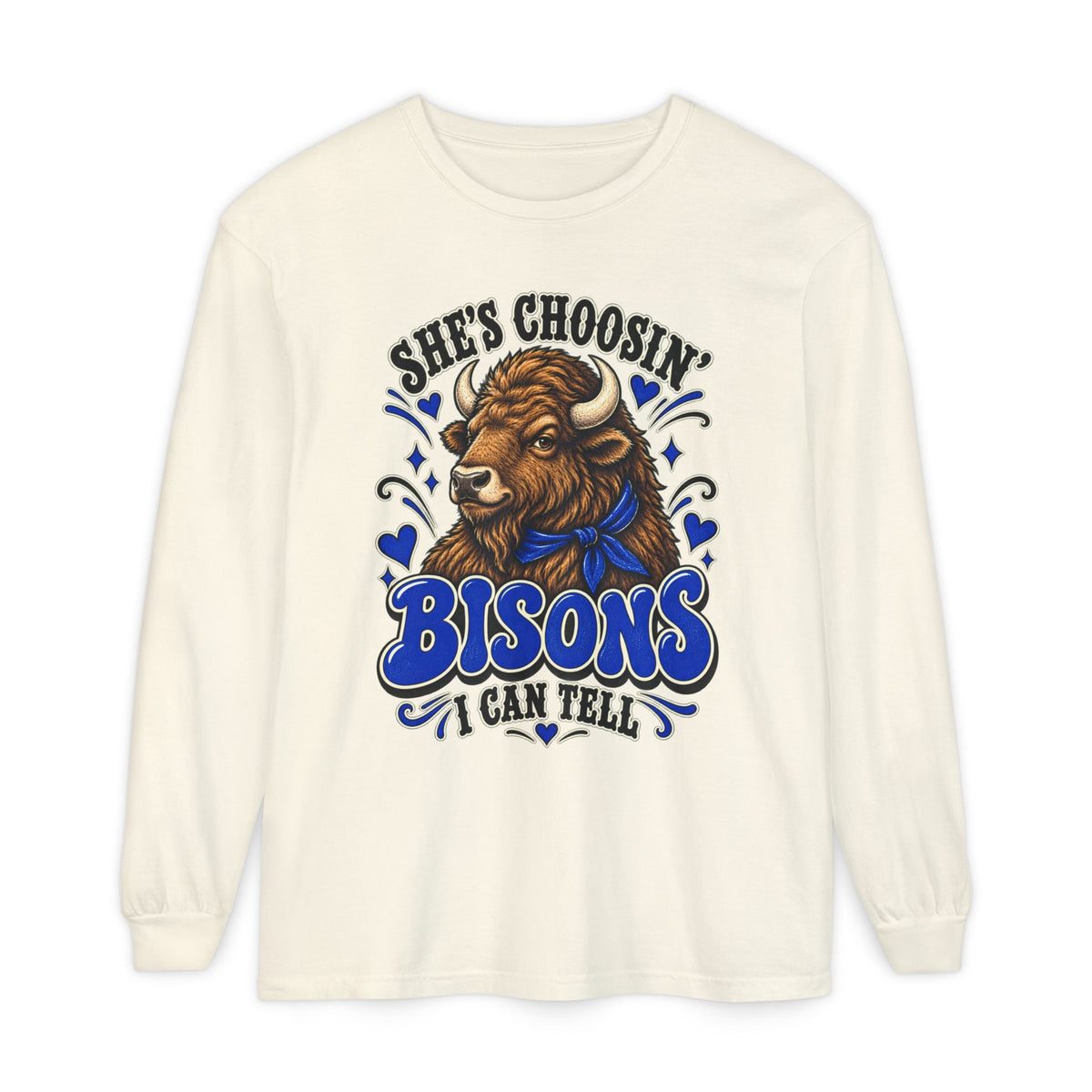 She’s Choosin’ Bisons, I Can Tell Vintage Long-Sleeve Tee