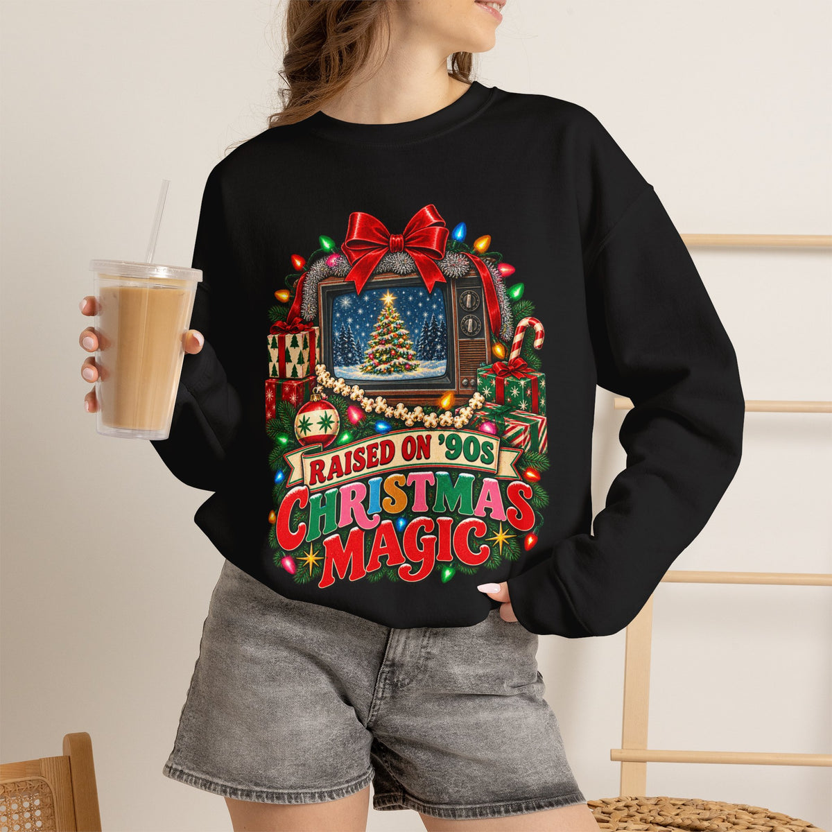 Raised on ’90s Christmas Magic Crewneck