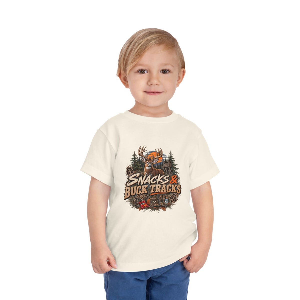Snacks & Buck Tracks Toddler Short Sleeve Tee