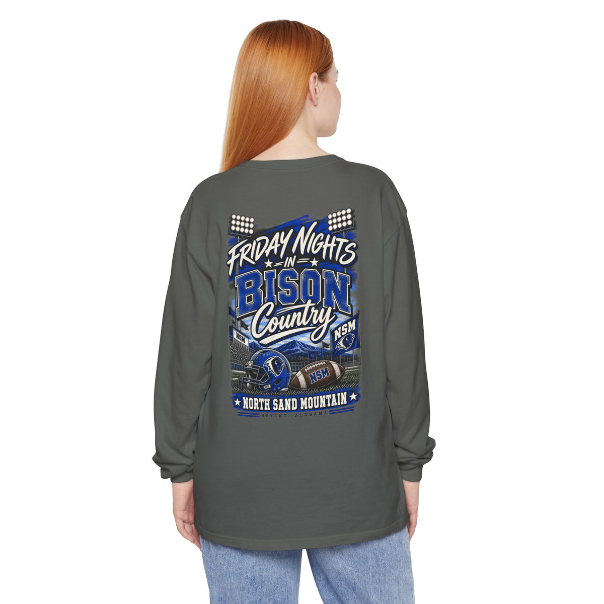 Friday Nights in Bison Country Comfort Colors Long Sleeve