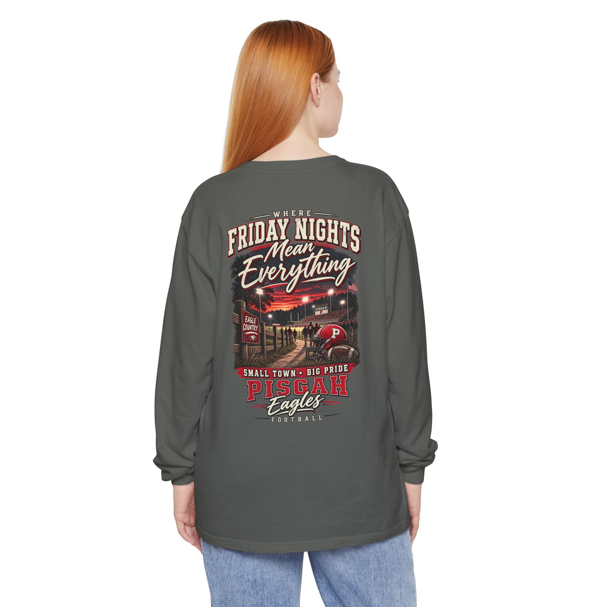 Pisgah Eagles Friday Night Lights Comfort Colors Long Sleeve