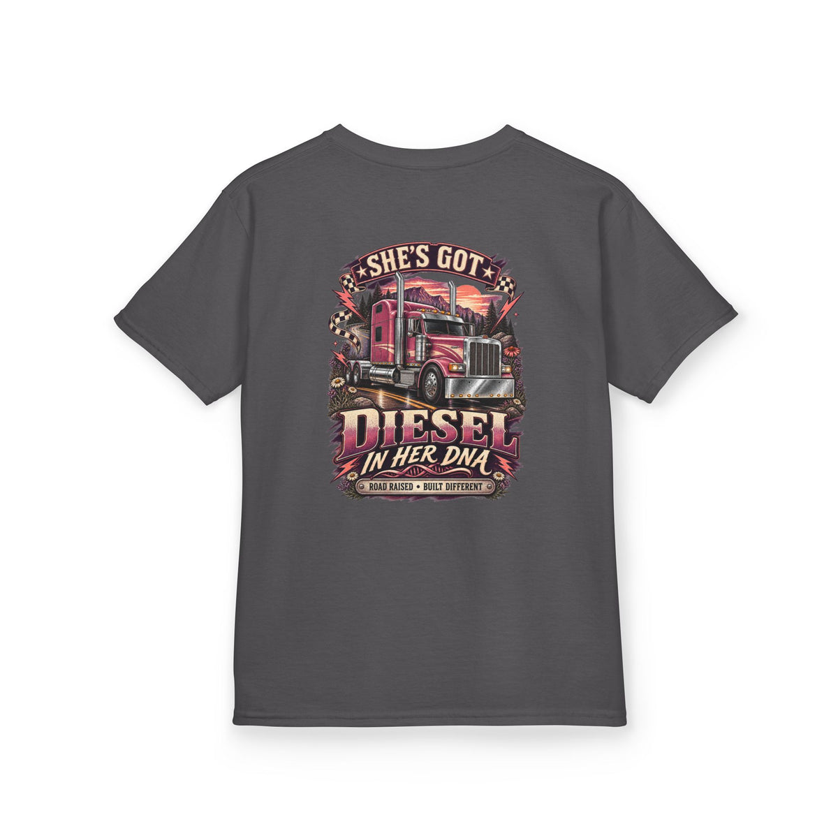 She’s Got Diesel in Her DNA Youth Trucking Tee