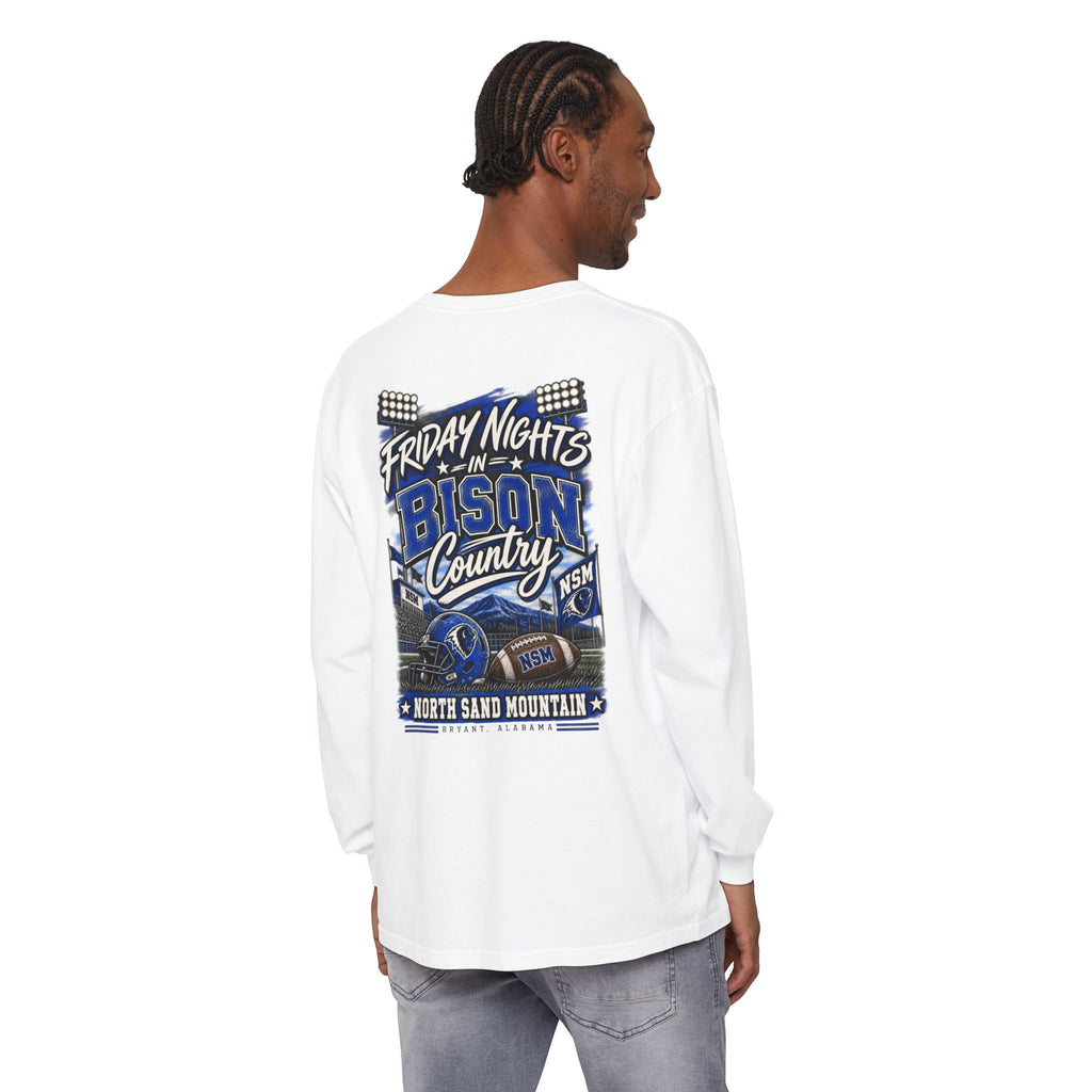 Friday Nights in Bison Country Comfort Colors Long Sleeve