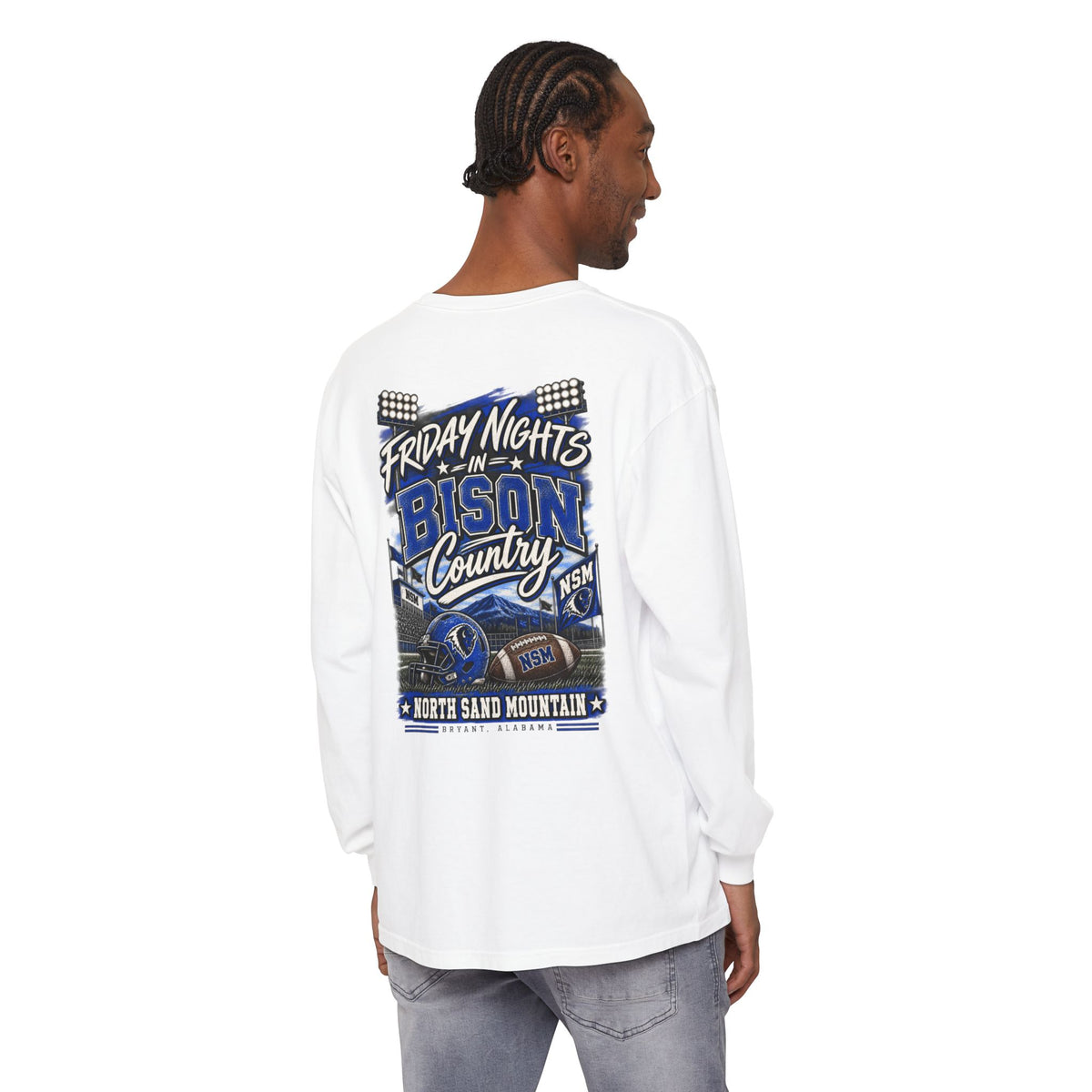 Friday Nights in Bison Country Comfort Colors Long Sleeve