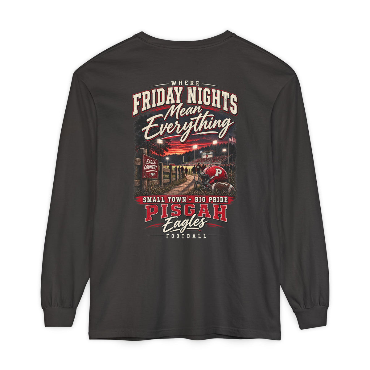 Pisgah Eagles Friday Night Lights Comfort Colors Long Sleeve