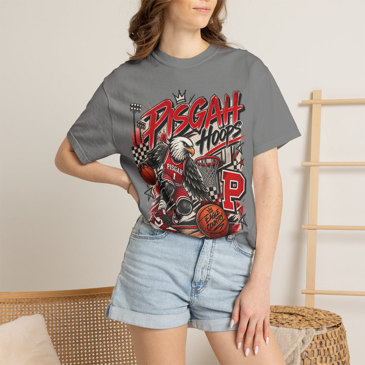 Pisgah Hoops Retro Basketball Graphic Tee