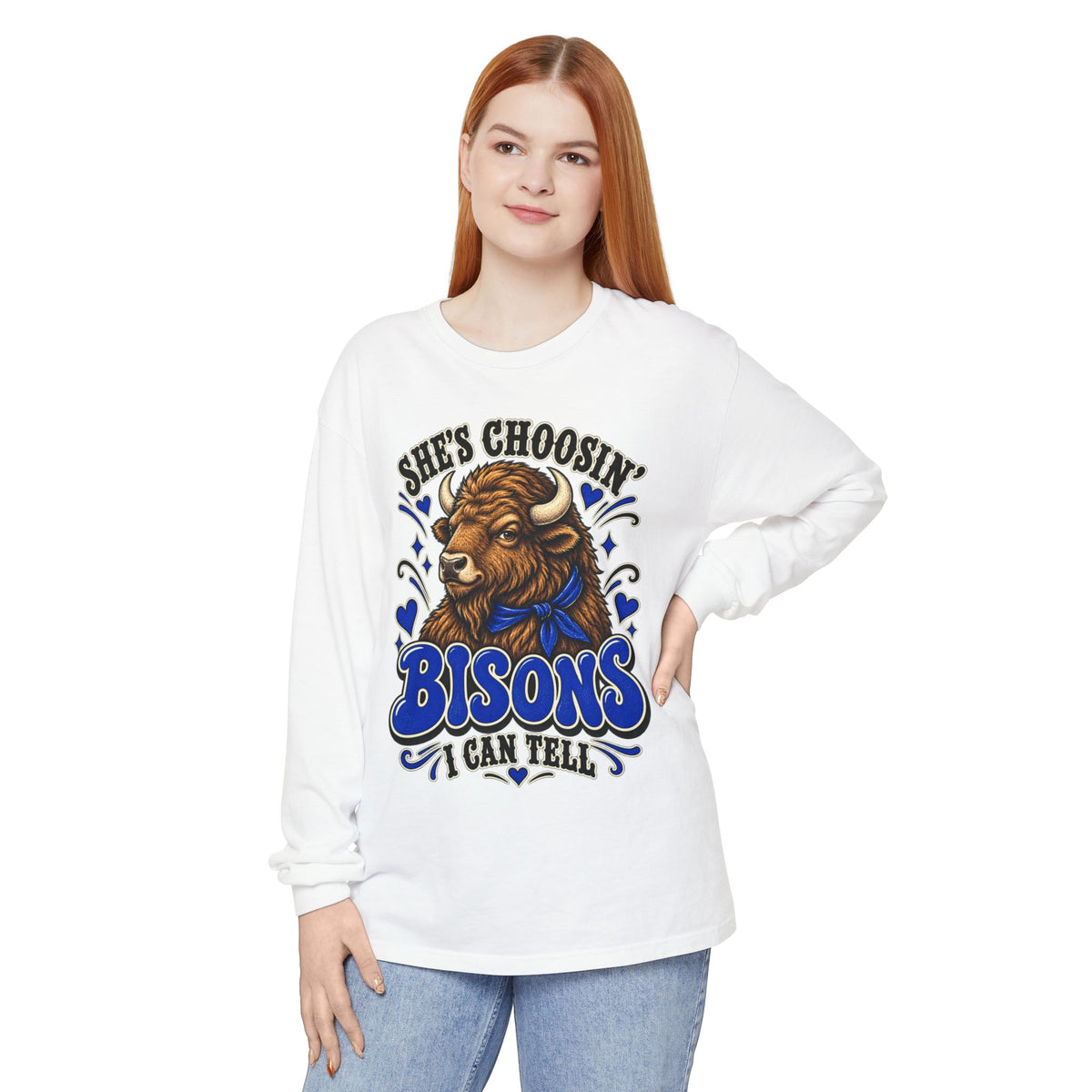 She’s Choosin’ Bisons, I Can Tell Vintage Long-Sleeve Tee