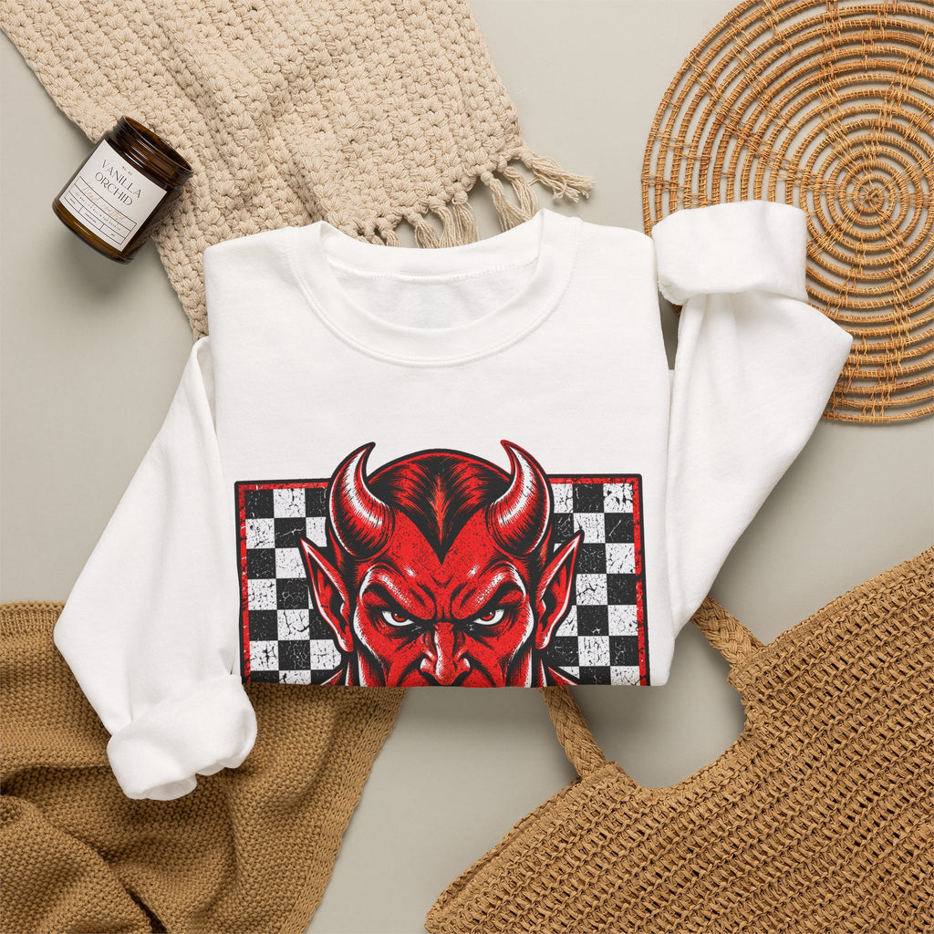 Vintage Red Devils Checkerboard Crewneck Sweatshirt