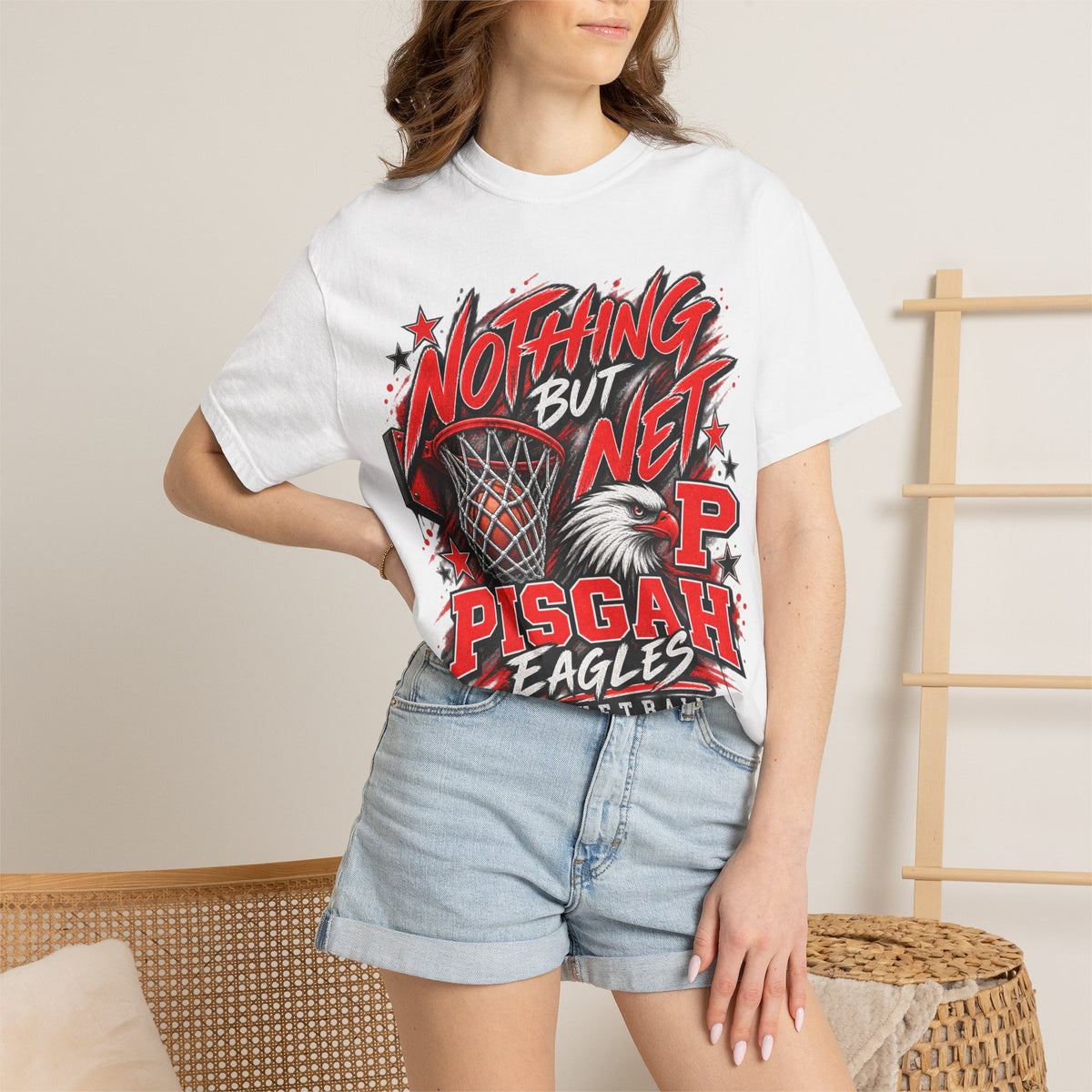 Pisgah Eagles Nothing But Net Basketball Graphic Tee