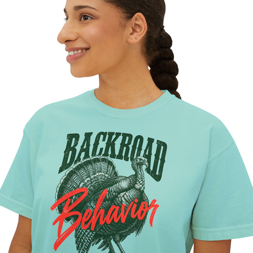 Backroad Behavior Boxy Crop Tee