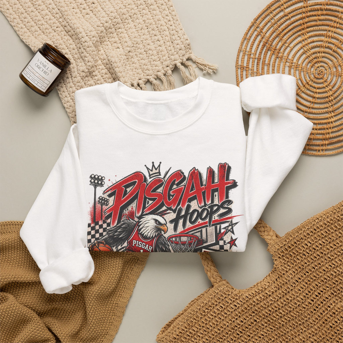 Pisgah Hoops Retro Basketball Crewneck